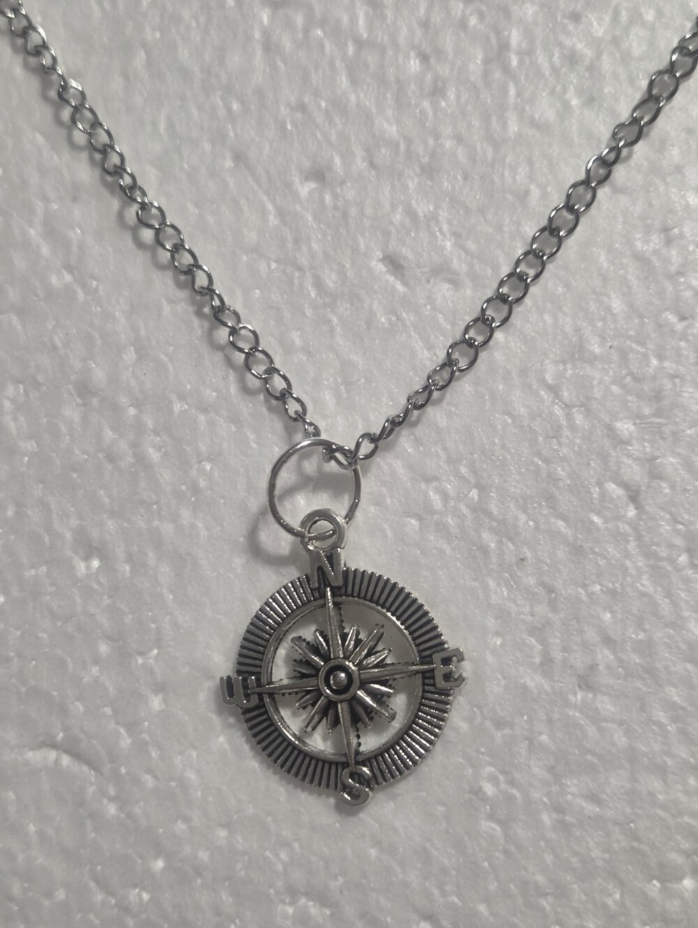 Silver Compass Pendant Necklace - Women Jewelry